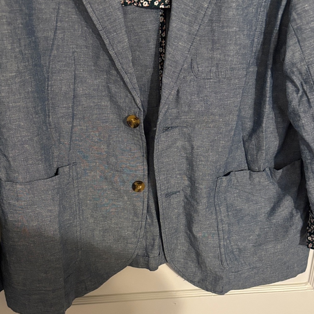 Goodfellow & Co Blue Blazer with Patterned Lining - Picture 3 of 5